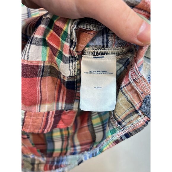 Lands' End Mens Button Down Shirt Summer Size XL Multi Patchwork Traditional Fit - Picture 4 of 13